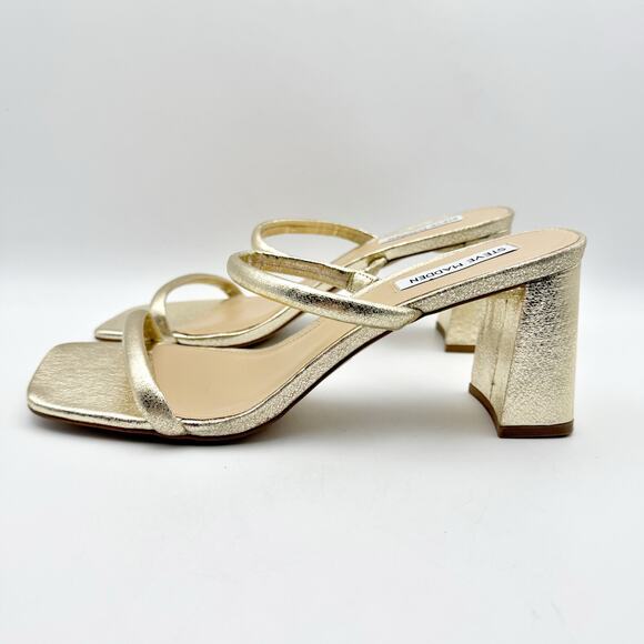 Steve Madden Womens Lilah Heel Sandals US 9M EU 39.5 Gold Metallic NWOB - Picture 9 of 12